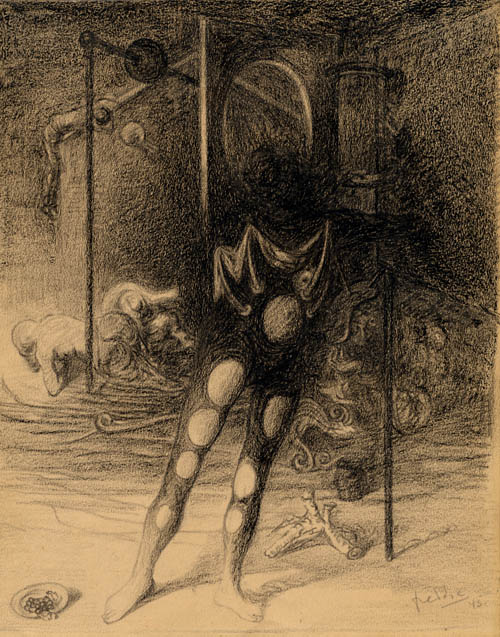 Wilhelm Freddie - Mysteriedansaren (Mystery Dancer) - 1945 charcoal on paper